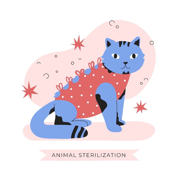 Free vector hand drawn animal sterilization illustration