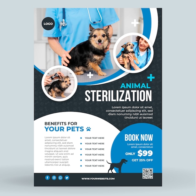 Hand drawn animal sterilization poster