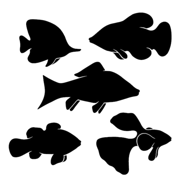 Free Vector hand drawn animals silhouette illustration