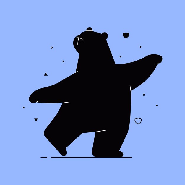 hand drawn animals silhouette illustration
