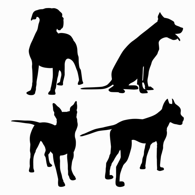 Free Vector hand drawn animals silhouette illustration