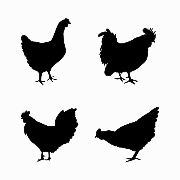 Free Vector hand drawn animals silhouette illustration