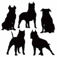 Free vector hand drawn animals silhouette set illustration