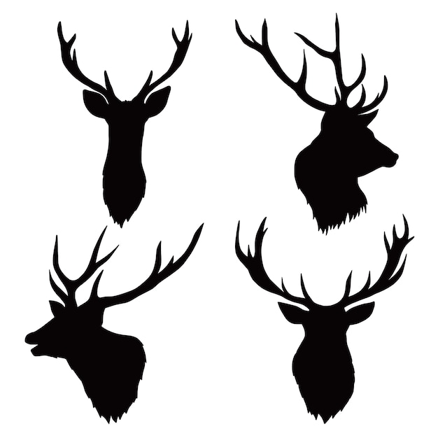 Free vector hand drawn animals silhouette set illustration