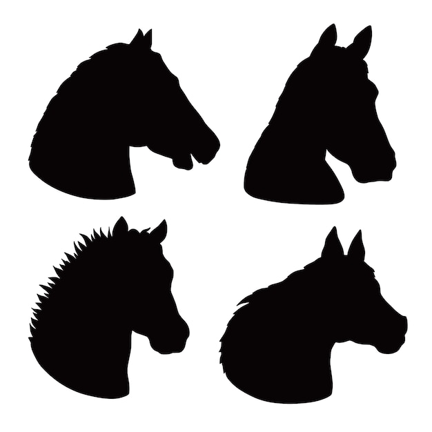 Free Vector hand drawn animals silhouette set illustration