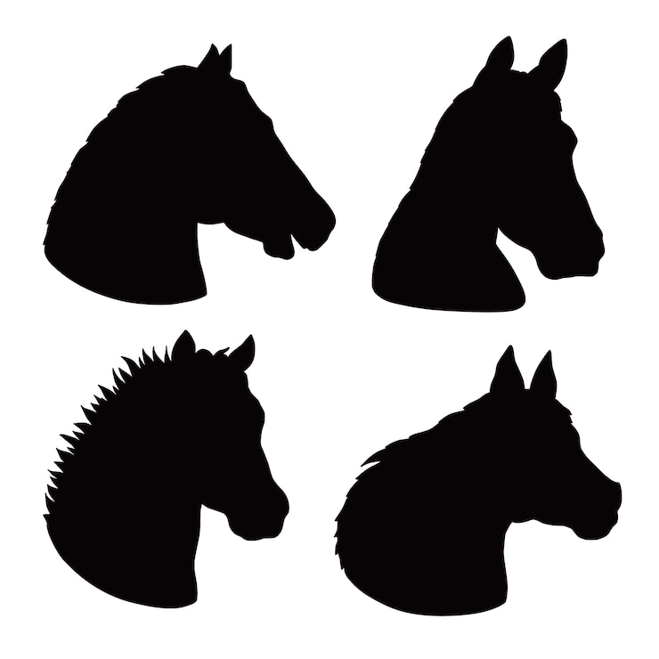 Free Vector hand drawn animals silhouette set illustration