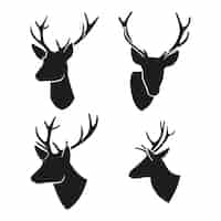 Free vector hand drawn animals silhouette set