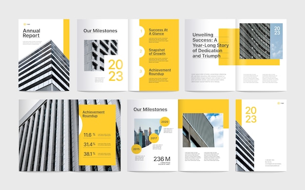 Free vector hand drawn annual report template