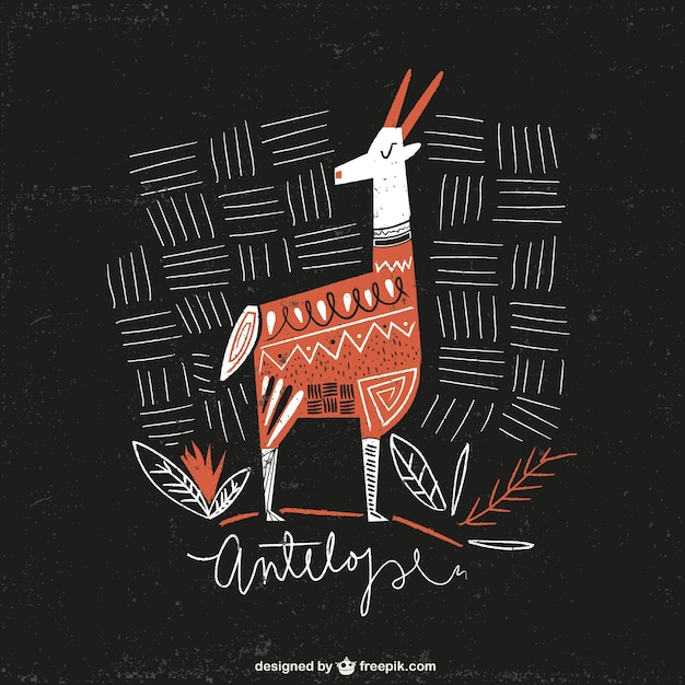 Free vector hand drawn antelope