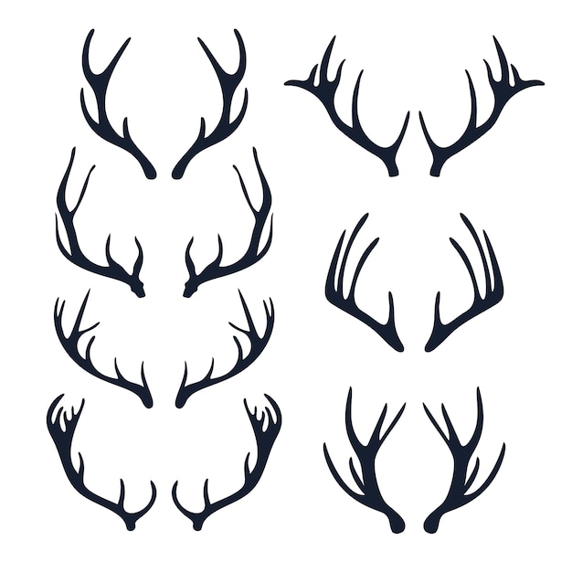 Free vector hand drawn antler silhouette