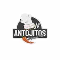 Бесплатное векторное изображение Ручной обращается дизайн логотипа antojitos