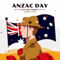 Free vector hand drawn anzac day illustration