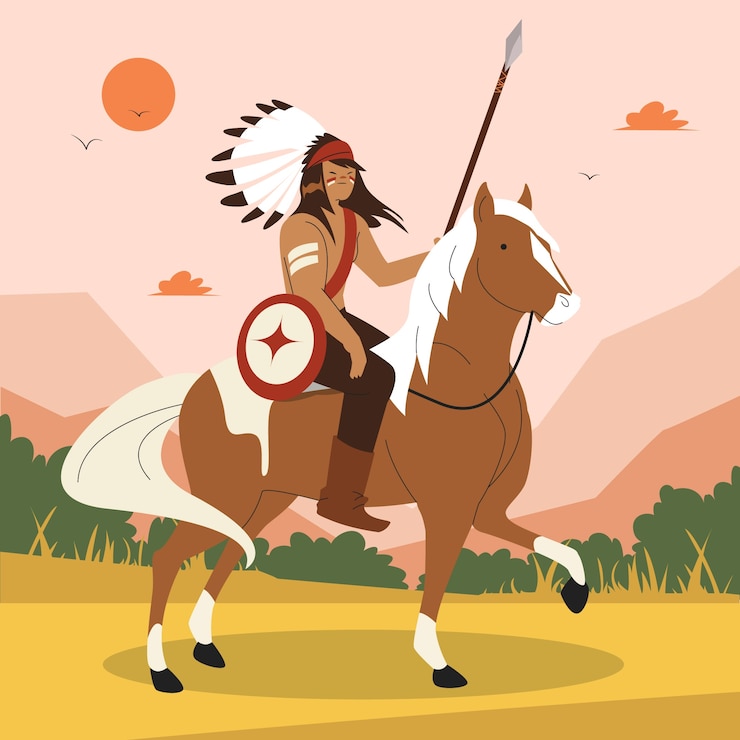 Free Vector hand drawn apache illustration