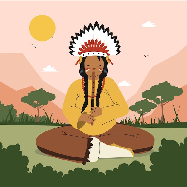 Vettore gratuito illustrazione di apache disegnata a mano