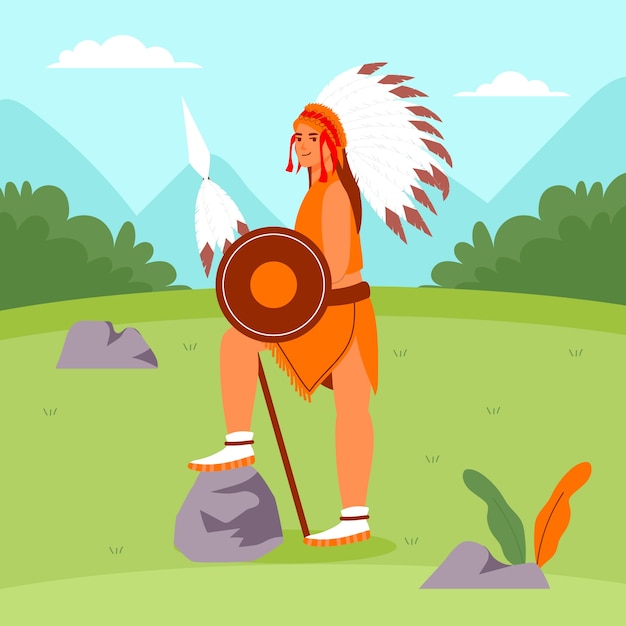 Free vector hand drawn apache illustration