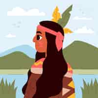 Vettore gratuito illustrazione di apache disegnata a mano