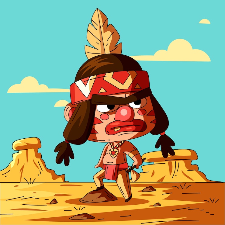 मुफ़्त वेक्टर hand drawn apache illustration