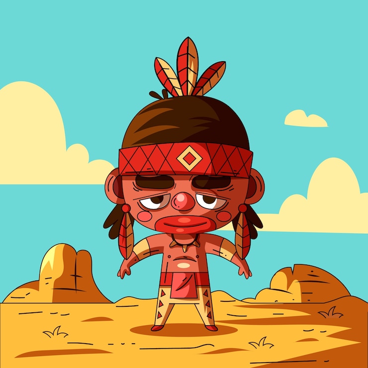 Free Vector hand drawn apache illustration