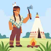 Free vector hand drawn apache illustration