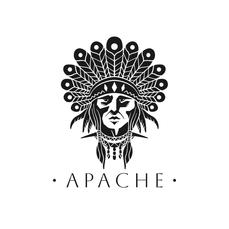 Free Vector hand drawn apache logo design template