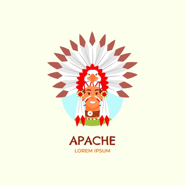 Hand drawn apache logo design