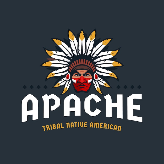 Hand drawn apache logo design