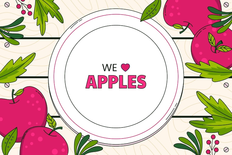 Free Vector hand drawn apple background