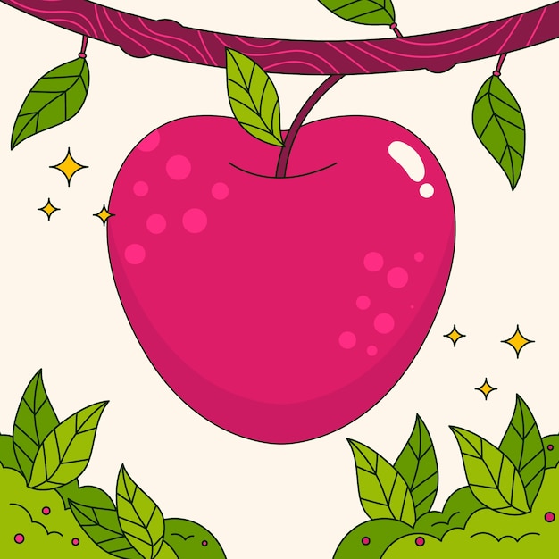 Hand drawn apple illustration