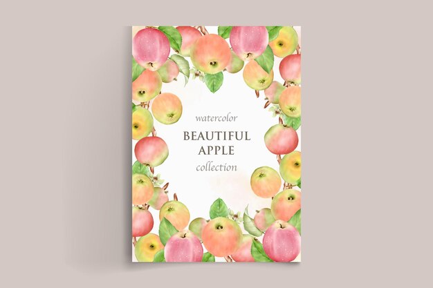 hand drawn apple wedding invitation template