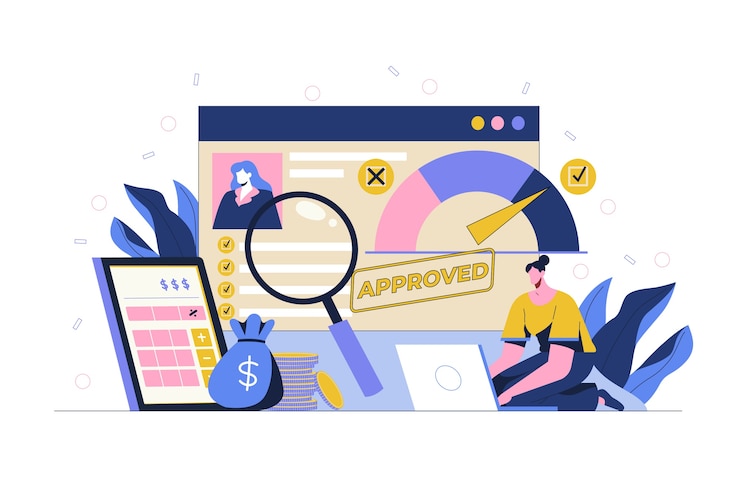 Free Vector hand drawn approved credit assessment concept