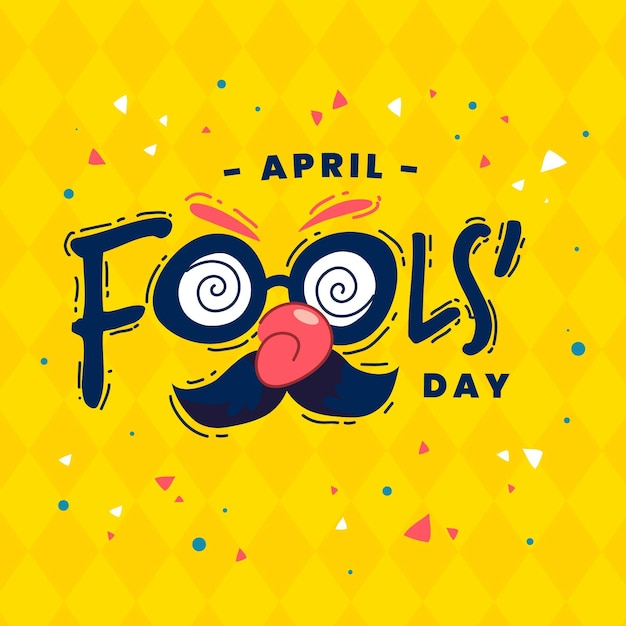 Hand drawn april fools' day illustration