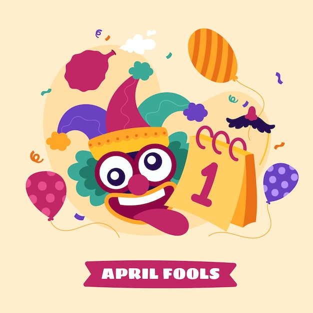 Free vector hand drawn april fools day illustration