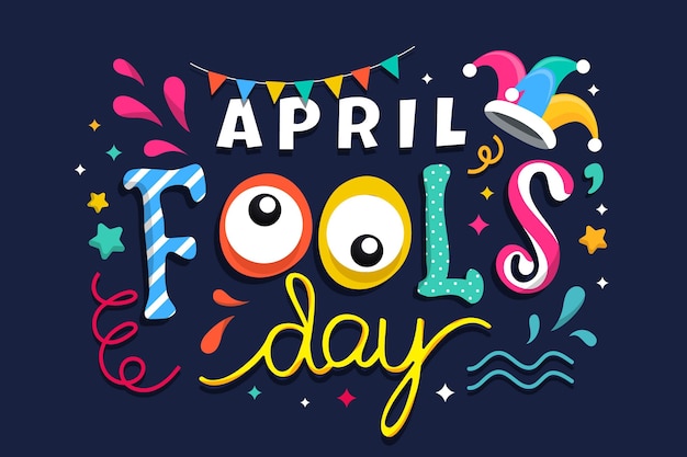 Free vector hand drawn april fools' day lettering