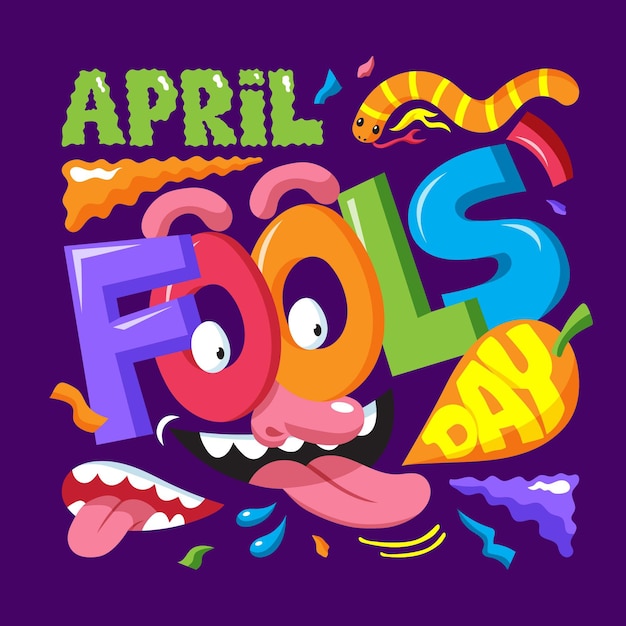 Hand drawn april fools' day lettering