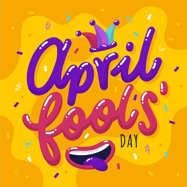 Free vector hand drawn april fools' day lettering