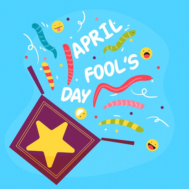 Hand-drawn april fools day theme