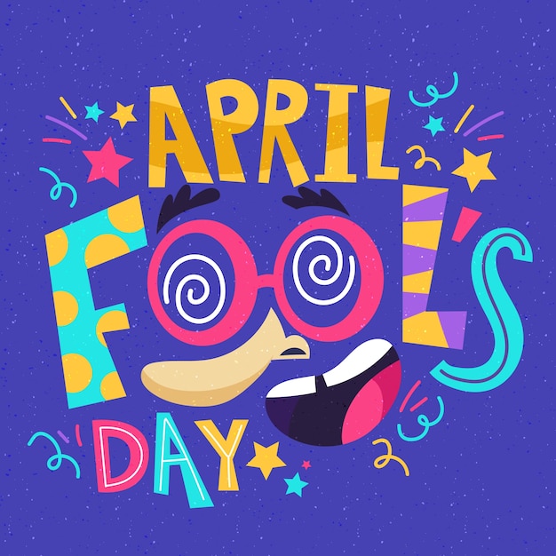 Hand drawn april fools day