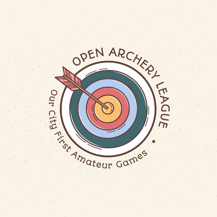 Free Vector hand drawn archery logo design