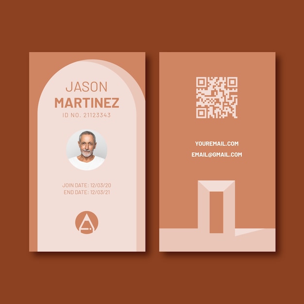 Free vector hand drawn architect template id card