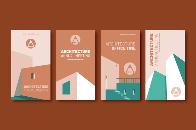 Hand drawn architect template instagram stories