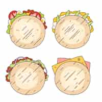 Free vector hand drawn arepas collection