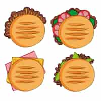 Free vector hand drawn arepas illustration set