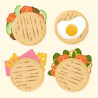 Free vector hand drawn arepas pack