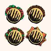 Free vector hand drawn arepas top view