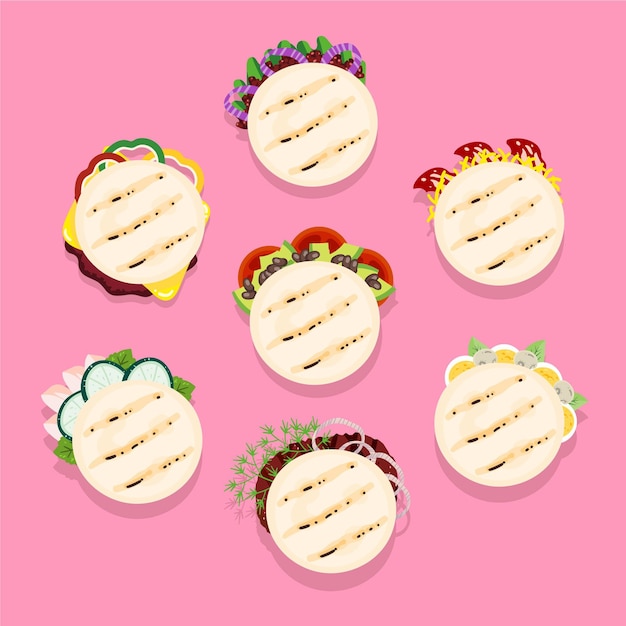 Free vector hand drawn arepas