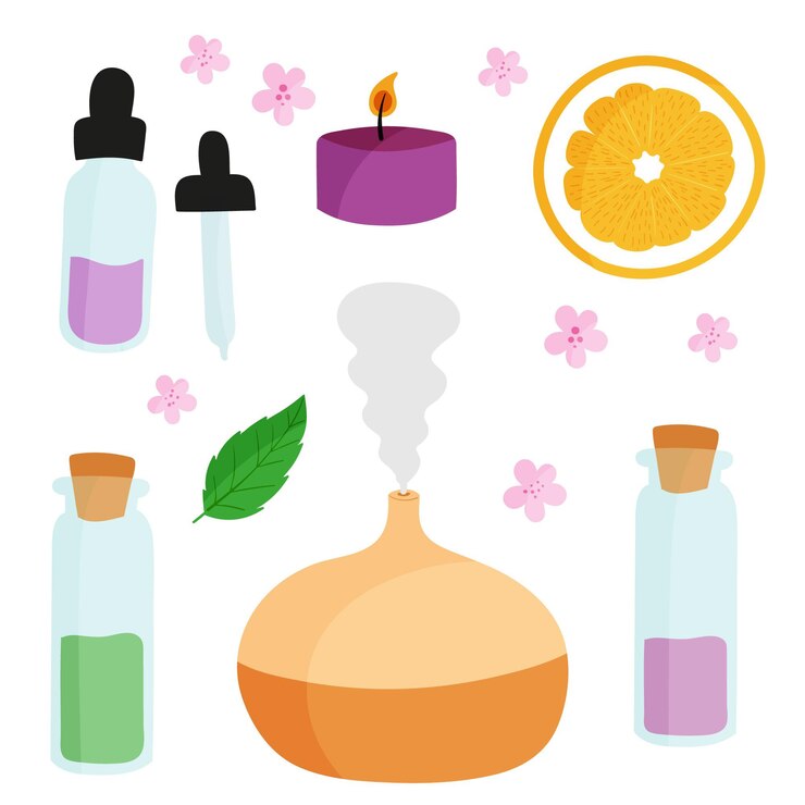 Free Vector hand drawn aromatherapy element set