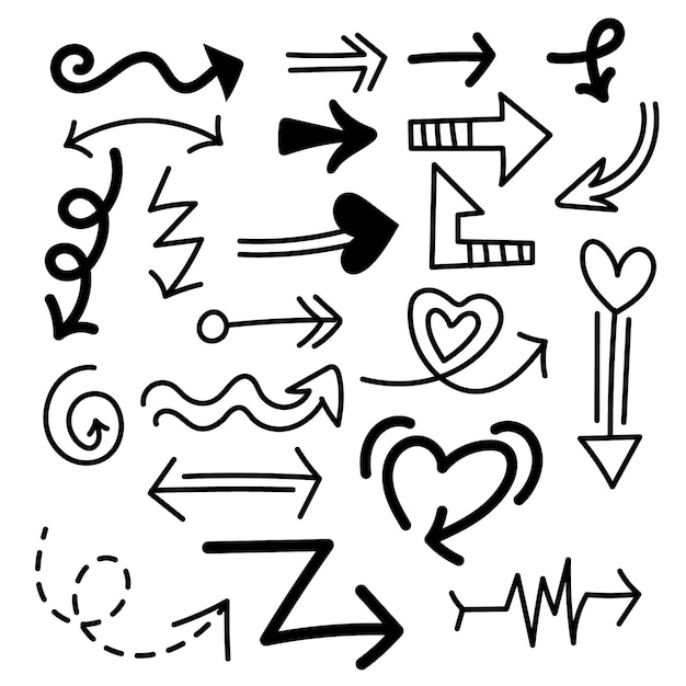 Free vector hand drawn arrow collection