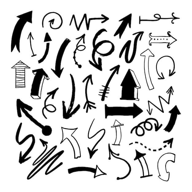 Free vector hand drawn arrow collection