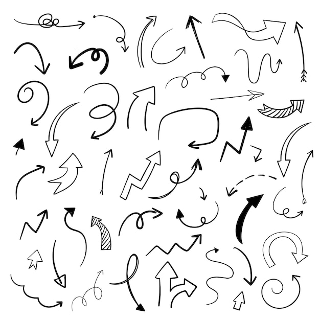 Free vector hand drawn arrow illustration collection