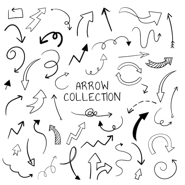 Hand drawn arrow illustration collection